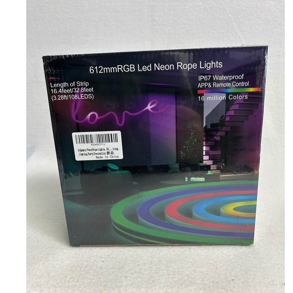 Gamer Aesthetic Adgemur Unisex 16.4ft RGB LED Neon Rope Light App Remote Control